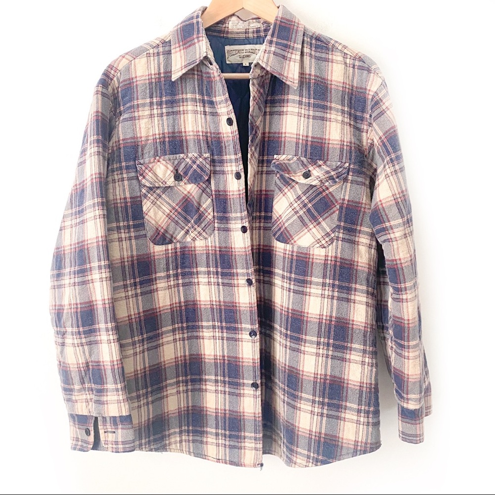 💙 Blue & Beige Plaid Shacket